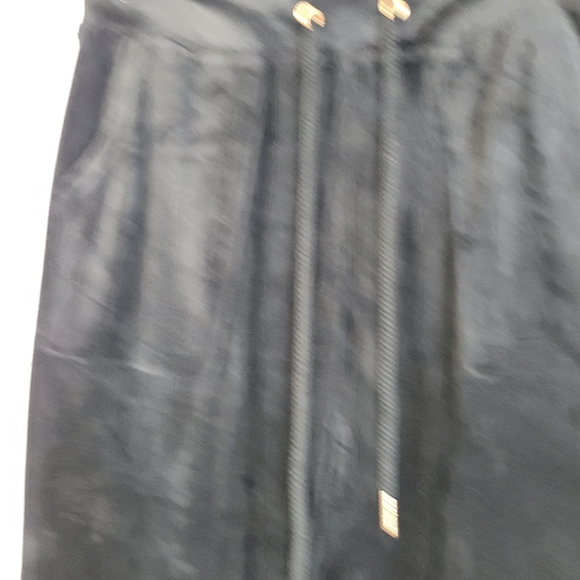 Womens Green Tea Velour draw string pants Black Flare/bootcut bottoms Size Small - Picture 4 of 12